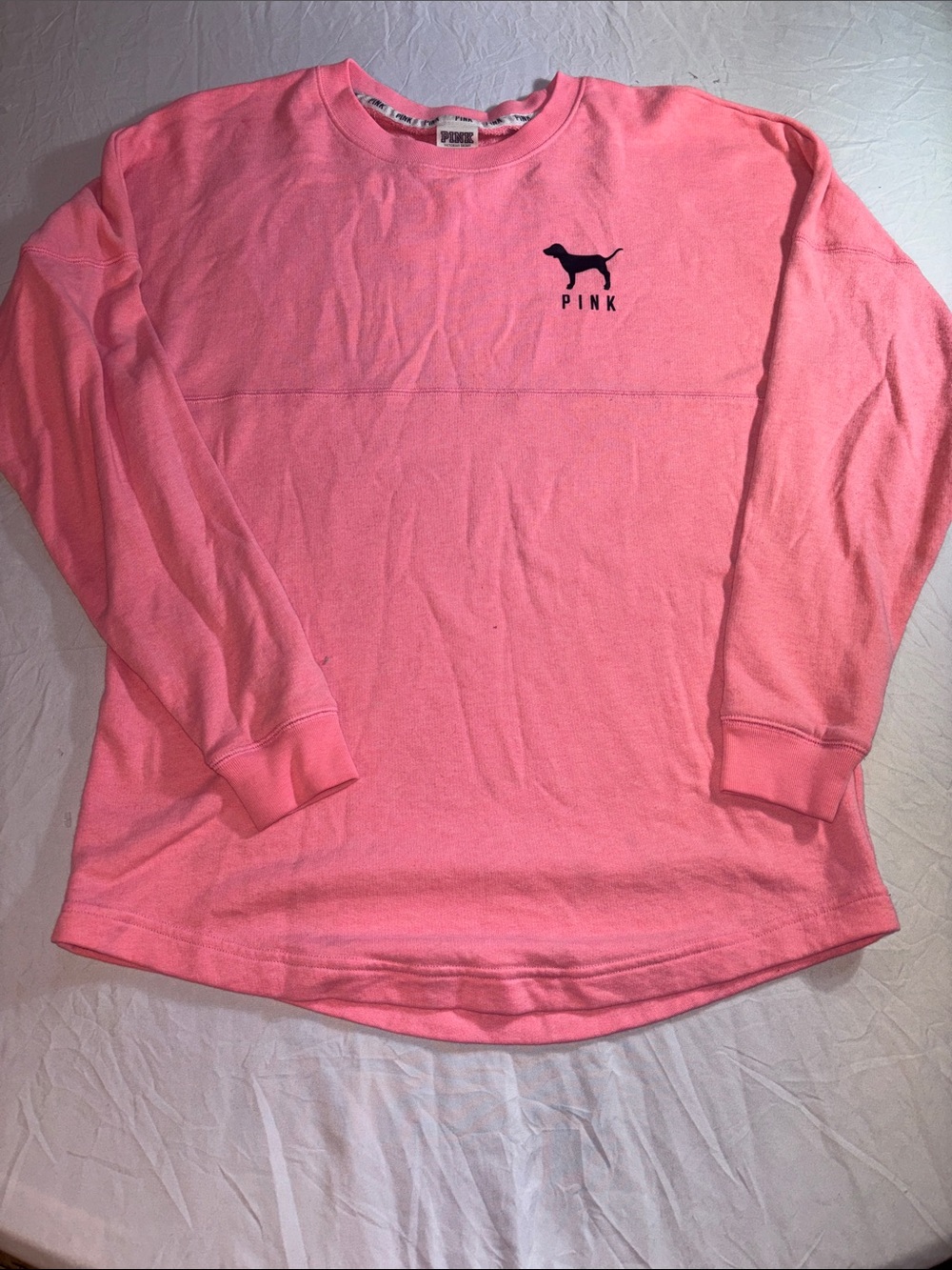 PINK Victoria's Secret Girls' Crewneck Sweatshirt - Bright Pink with Dog Logo